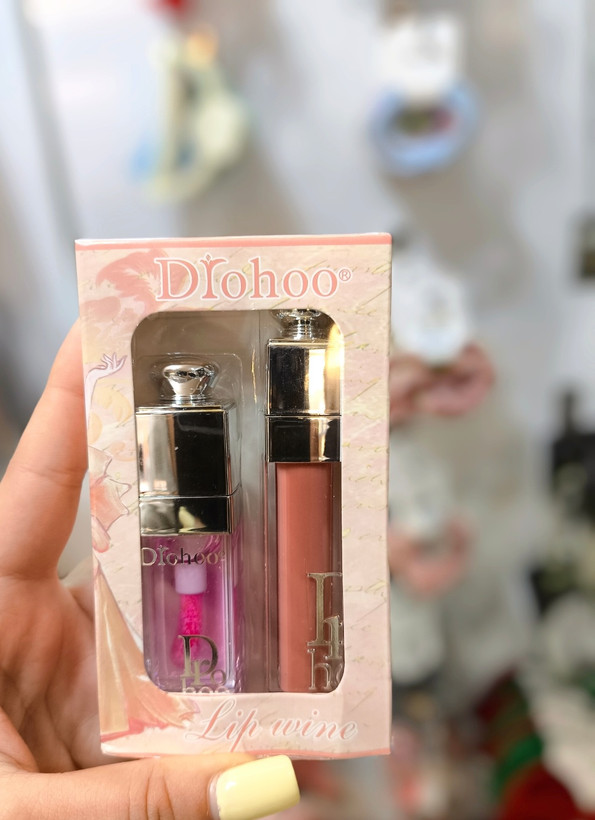 پک دو عددی لیپ گلاس و رژ مایع طرح Dior
